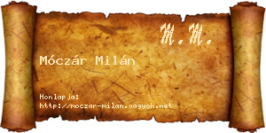 Móczár Milán névjegykártya