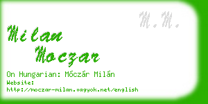 milan moczar business card