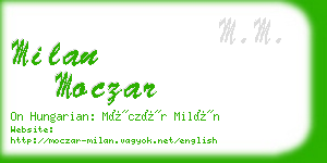 milan moczar business card
